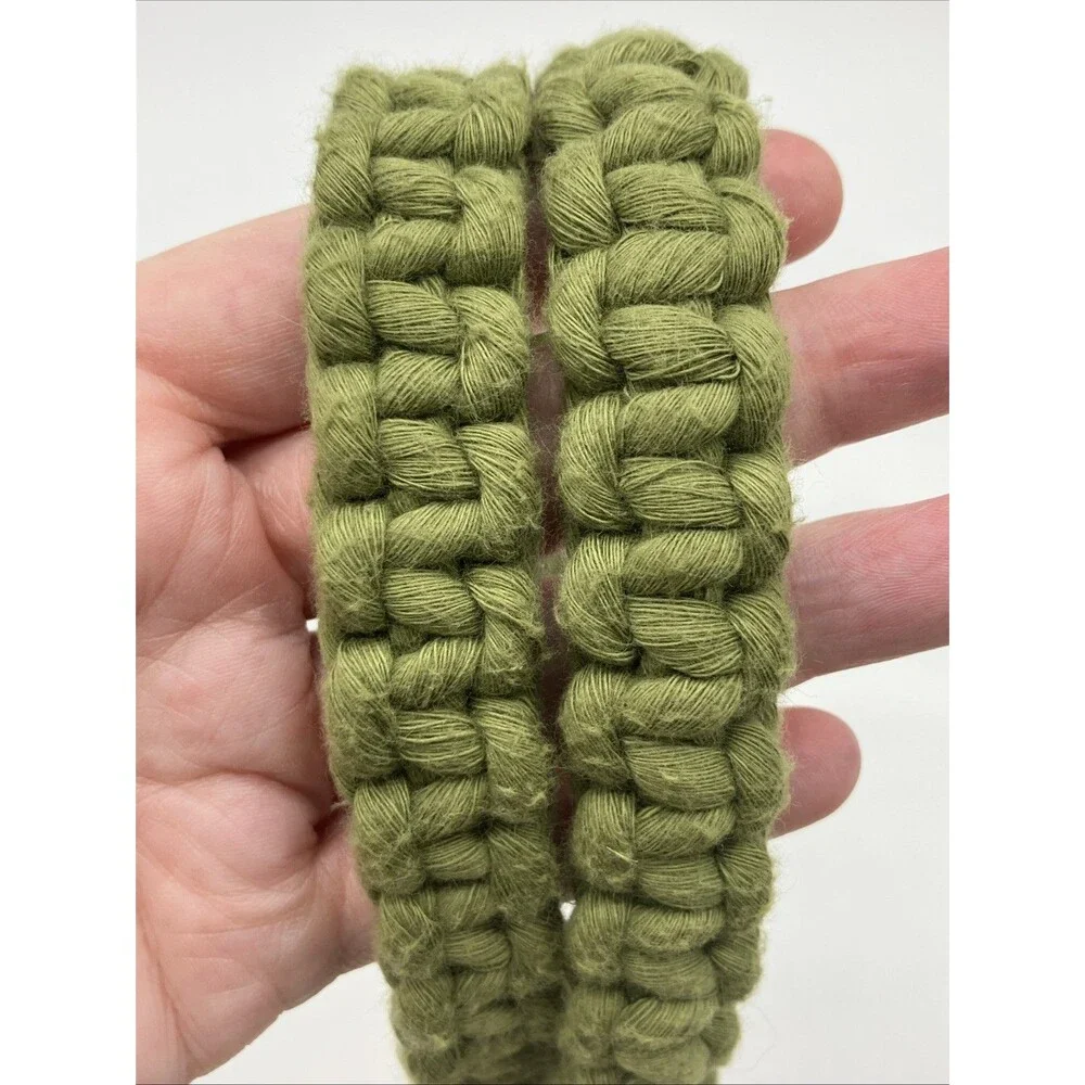 Handmade‎ Green Macrame Lanyard Keychain Fancy Snek Snake Kitschy Cool